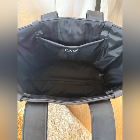 Chloe Bags | Chloe Nylon Woody Large Tote Bag in Black - Picture 7 of 7
